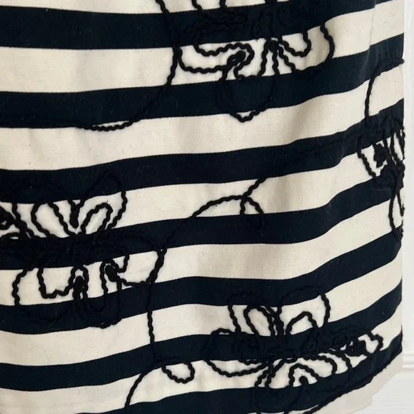Lilly Pulitzer Black and White Payton Strapless Stripe Dress with Floral Overlay - Picture 8 of 14